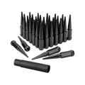24 PACK GLOSS BLACK SPIKED LUGS