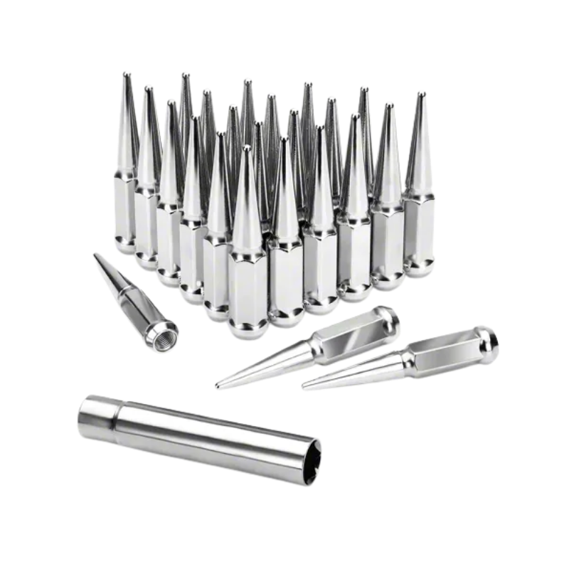 24 PACK CHROME SPIKED LUGS